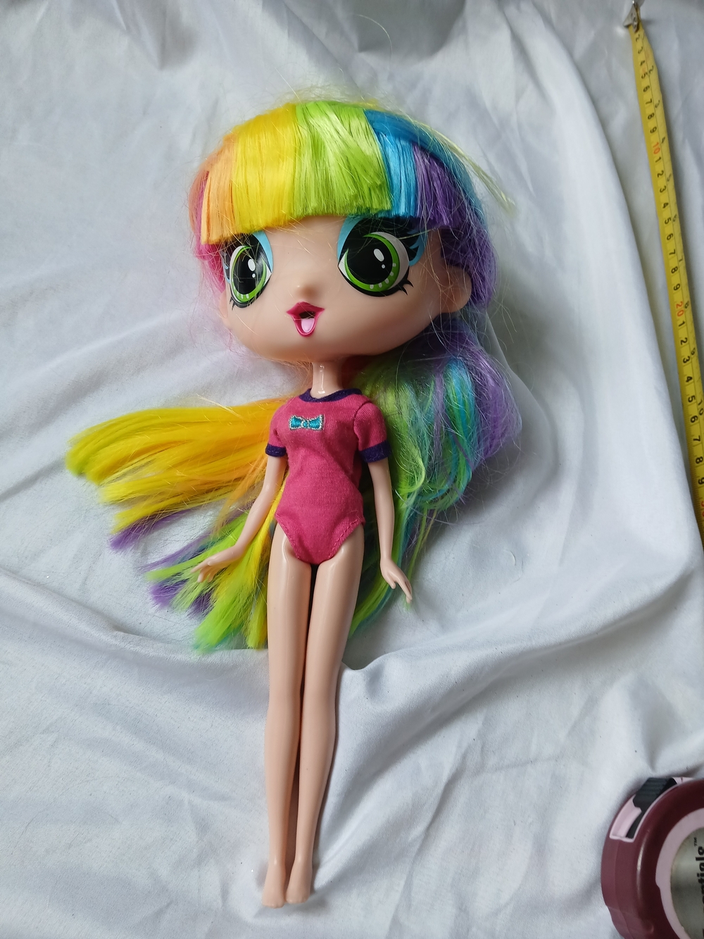 Decora Fashion Girlz 11” Doll  Rainbow Hair No Stickers